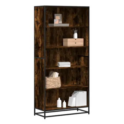 vidaXL Bookcase Smoked Oak 80.5x35x170.5 cm Engineered Wood