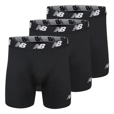 New Balance Mens Boxer Brief Fly Front with Pouch, 3-Pack, BlackBlackBlack, Medium