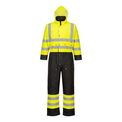 (5XL, Yellow/Black) Portwest Unisex Adult Contrast Hi-Vis Winter Overalls