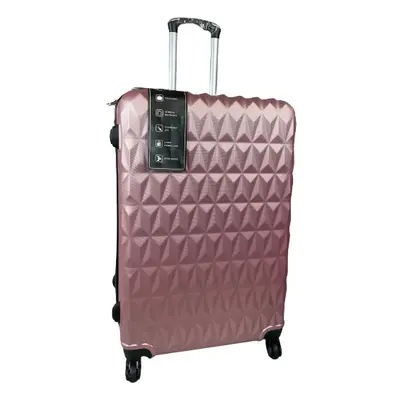 (Rose Gold, Large) Hampton & Stewart Diamond Design HardShel Suitcase