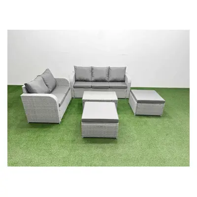 Fimous Seater PE Rattan Wicker Garden Furniture Patio Conservatory Sofa Set with Seater Sofa Lov