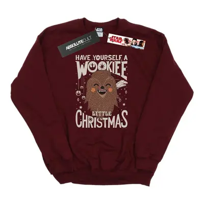 (L, Burgundy) Star Wars Womens/Ladies Wookiee Little Christmas Sweatshirt