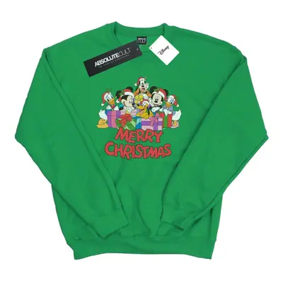 (L, Irish Green) Disney Mens Mickey Mouse And Friends Christmas Sweatshirt