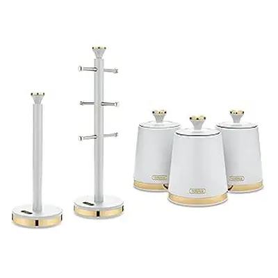 Tower Cavaletto Optic White Kitchen Set Canisters Towel Pole Mug Tree