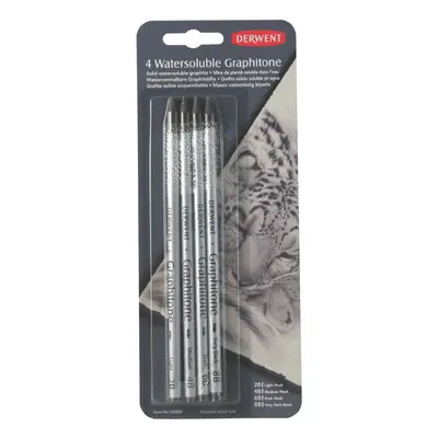 Derwent Graphitone Watersoluble Graphite Pencils, Set of Shades (2B-8B), Professional Quality