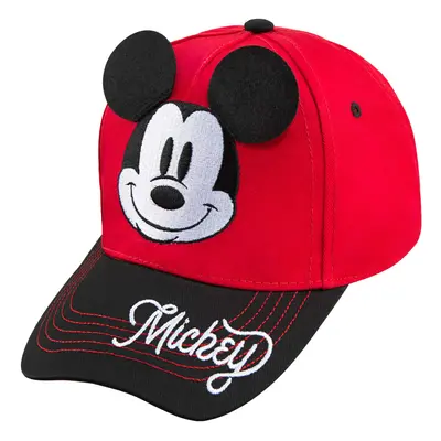 Disney Boys Red Mickey Mouse Dimensional Ears Baseball Cap - Age