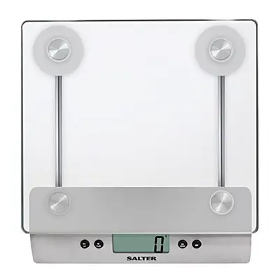 Salter Aquatronic Digital Stylish Glass Platform Silver Design Electronic Cooking Scale Applianc