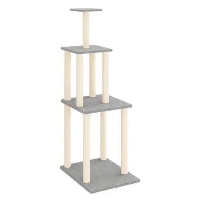 (light grey) vidaXL Cat Tree with Sisal Scratching Posts Cat Scratch Tower Climber Light Grey