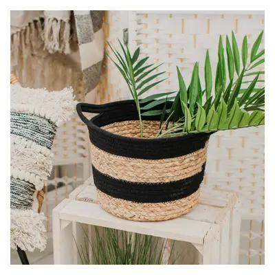 Black Rope & Grass Stripe Basket