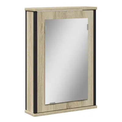 vidaXL Bathroom Mirror Cabinet Wall Mounted Cabinet Sonoma Oak Engineered Wood