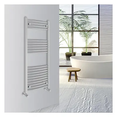 (Chrome, 1200x500mm) Warmehaus Curved Bathroom Heated Towel Rail Warmer Radiator Central Heating