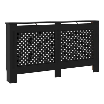 vidaXL Radiator Cover Black MDF Wood Grill Cabinet Heater Shelf Heating Unit