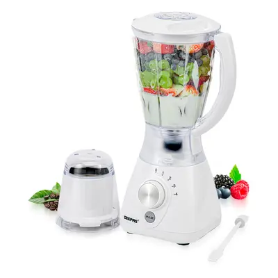 (White) Geepas 2in1 Jug Blender with Food Grinder 550W