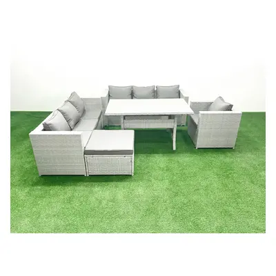 Fimous Pieces Outdoor Rattan Sofa Set with Cushions Patio Garden Furniture Sets with Armchair Di