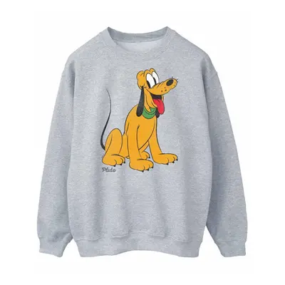 (L, Sports Grey) Disney Mens Classic Pluto Sweatshirt