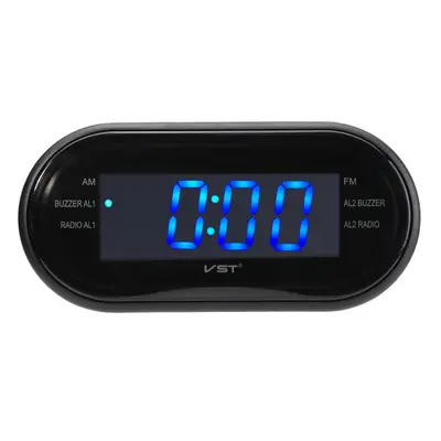 (Blue) 1/2" LED Display Alarm Clock Timer AM/FM Radio 24-Hour System Multi-function