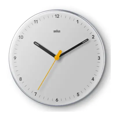 Braun Classic Analogue Wall Clock with Silent Sweep Movement - White