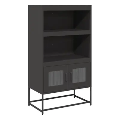 (black) vidaXL Highboard Black 68x39x123 cm Steel sideboard side cabinet