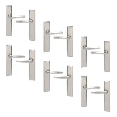 (6x Satin Nickel Plain) 6/4Pcs Westminster Metal Door Lever Handles Set, Fire, Stain Scratch-Res