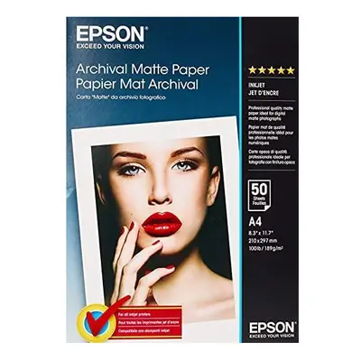 Epson C13S041342 Archival Matte Paper, A4, x 297mm, g/m2, Sheets