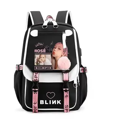 School Bag Bookbag With Usb Charging & Headphone Port(blackpink)blackpink Backpack Laptop Bag