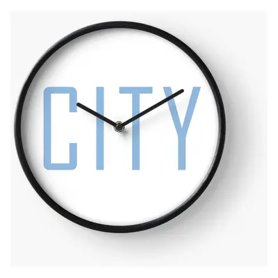 (Manchester City Powder Blue=5207) Wall Clock Inch Funny Mantel & Tabletop Art Decor for Home Be