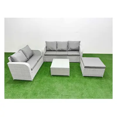 Fimous Seater PE Rattan Wicker Garden Furniture Patio Conservatory Sofa Set with Seater Sofa Lov