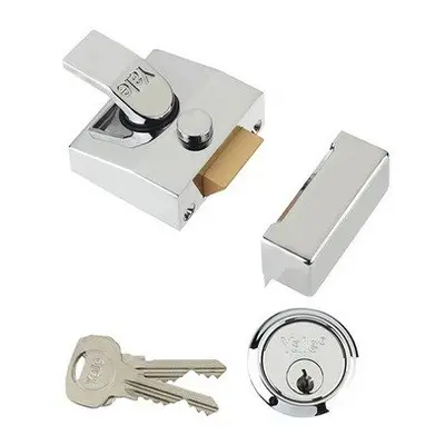 Yale Locks 85 Deadlocking Nightlatch 40mm Backset Chrome Finish Box