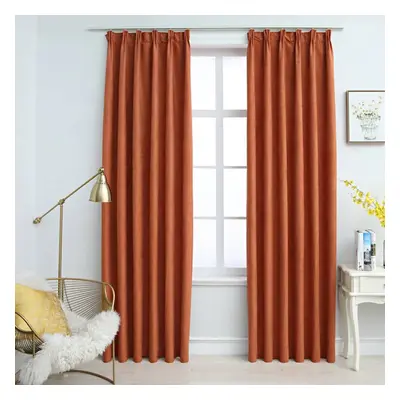 vidaXL 2x Blackout Curtains with Hooks Rust 140x245cm Drapery Blind Drape