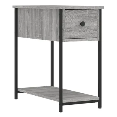 (grey sonoma) vidaXL Bedside Cabinet Side Table Nightstand Bed Table Black Engineered Wood