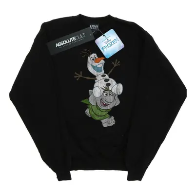 (L, Black) Disney Womens/Ladies Frozen Olaf And Troll Sweatshirt