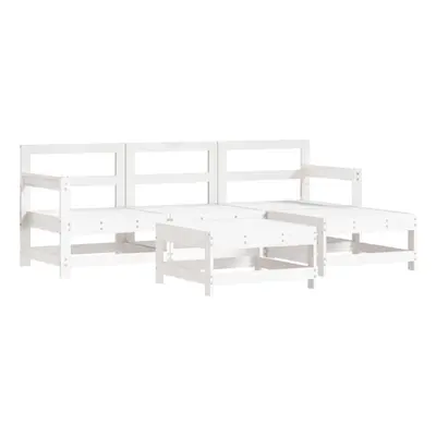 (white) vidaXL Garden Lounge Set Outdoor Modular Sofa Set Piece Solid Wood Pine