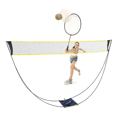 Portable badminton net set with stand carry bag, volleyball net for outdoor indoor beach sports