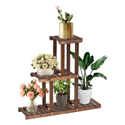 Wooden Plant Stand 3-Tier Flower Pot Holder Indoor and Outdoor