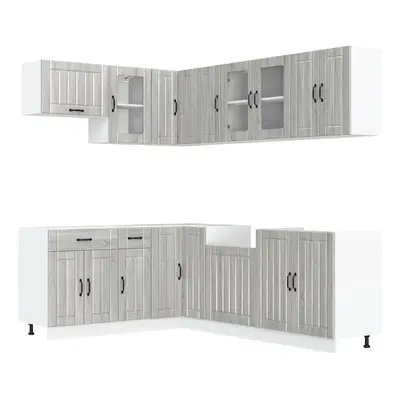 (grey sonoma) vidaXL Kitchen Cabinet Set Piece Cupboard Storage Cabinet Engineered Wood