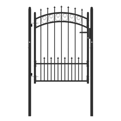 (black, x cm) vidaXL Fence Gate with Spikes Steel Garden Barrier Green/Black Multi Sizes