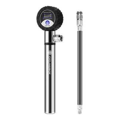 (Silver) 120PSI Bike Pump Modes Tire Pressure LCD Display Inflator Bicycle Ball Air Pump Outdoor