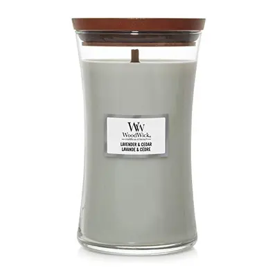 WoodWick Large Hourglass Scented Candle with Crackling Wick | Lavender and Cedar | Up to Hours B