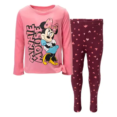 Disney Minnie Mouse Little Girls Long Sleeve Graphic T-Shirt & Legging