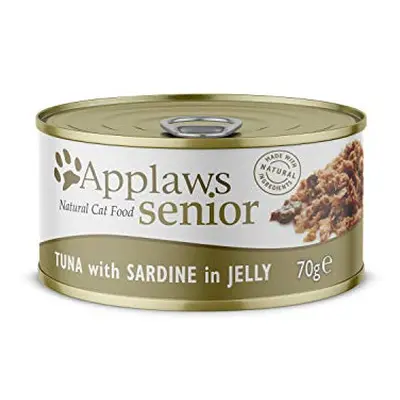 Applaws Natural and Complete Wet Cat Food for Senior Cats, Tuna with Sardines in Jelly, g Tin (P