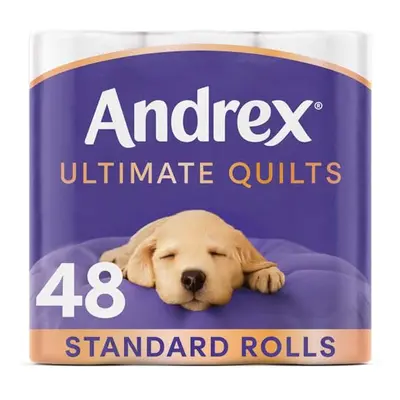 Andrex Ultimate Quilts Toilet Tissue Standard Rolls, Air Pocket Technology for Soft, Thick Sheet