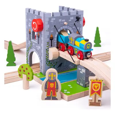 Bigjigs Rail, Wooden Drawbridge, Wooden Toys, Wooden Train Set Accessory, Wooden Castle