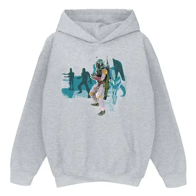 (7-8 Years, Sports Grey) Star Wars Boys Boba Fett Modern Hoodie