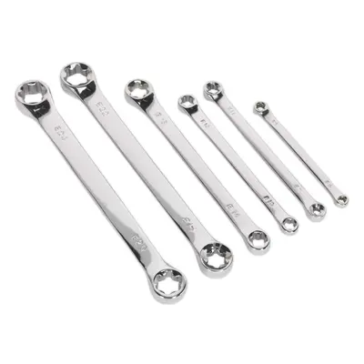 Sealey Siegen S01107 6pc TRX-Star* Double End Spanner Set, Silver