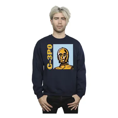 (XXL, Navy Blue) Star Wars Mens C3PO Line Art Sweatshirt