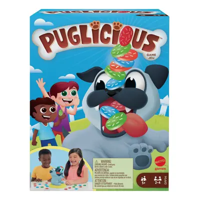 Mattel Games Puglicious Kids Game Dog Treat-Stacking Challenge with H