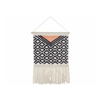 Cotton Wall Hanging with Tassels Black and Orange GOJRA