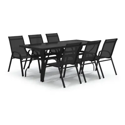 (black, cm table length) vidaXL Garden Dining Set Multi Colours 5/7/9 Piece cm/180 cm Table Leng