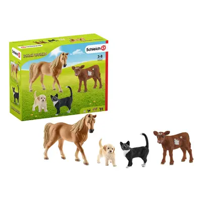 Schleich Farm World Starter Playset Farm Playset Gifts for Toddlers and Kids with Cat Horse Pupp