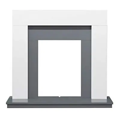 Adam Dakota Fireplace in Pure White & Grey, Inch